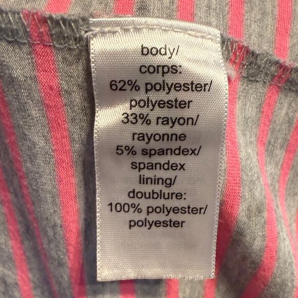 Maurices Gray Pink Striped Strapless Fit & Flare Dress Womens Size Small Stretch - Picture 7 of 7